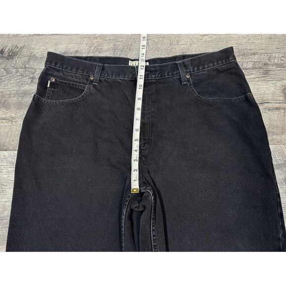 Vintage LL Bean Jeans Mens 40x31 Black Denim Relaxed Tapered Distressed HighRise - Picture 7 of 11